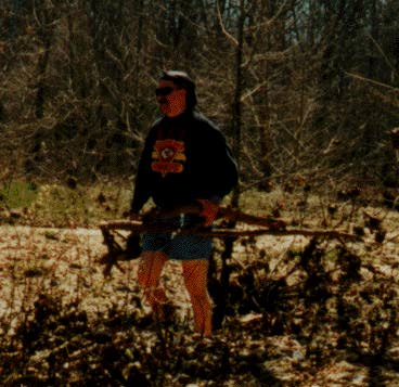 Jim collecting firewood