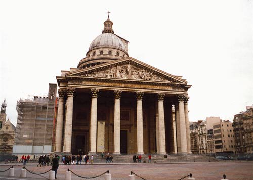 Big Greek-style building on a plaza