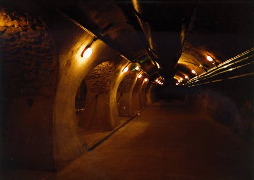 Interior of a dark and spooky looking tunnel